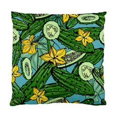 Seamless-pattern-with-cucumber-slice-flower-colorful-hand-drawn-background-with-vegetables-wallpaper Standard Cushion Case (one Side) by uniart180623