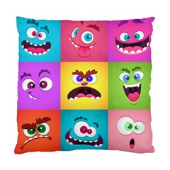 Monsters-emotions-scary-faces-masks-with-mouth-eyes-aliens-monsters-emoticon-set Standard Cushion Case (two Sides) by uniart180623