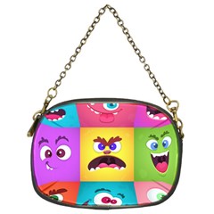 Monsters-emotions-scary-faces-masks-with-mouth-eyes-aliens-monsters-emoticon-set Chain Purse (two Sides) by uniart180623