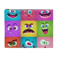 Monsters-emotions-scary-faces-masks-with-mouth-eyes-aliens-monsters-emoticon-set Cosmetic Bag (xl) by uniart180623
