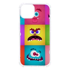 Monsters-emotions-scary-faces-masks-with-mouth-eyes-aliens-monsters-emoticon-set Iphone 13 Tpu Uv Print Case by uniart180623