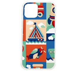 Toy-transport-cartoon-seamless-pattern-with-airplane-aerostat-sail-yacht-vector-illustration Iphone 12 Pro Max Tpu Uv Print Case by uniart180623