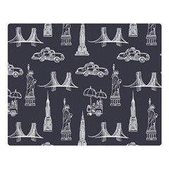 New York City Nyc Pattern Two Sides Premium Plush Fleece Blanket (large) by uniart180623