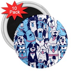 Dogs Seamless Pattern 3  Magnets (10 Pack)  by uniart180623