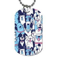 Dogs Seamless Pattern Dog Tag (two Sides)