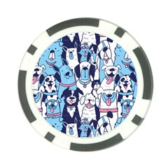 Dogs Seamless Pattern Poker Chip Card Guard (10 Pack) by uniart180623