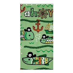 Seamless Pattern Fishes Pirates Cartoon Shower Curtain 36  X 72  (stall)  by uniart180623