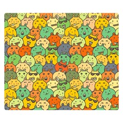 Seamless Pattern With Doodle Bunny Premium Plush Fleece Blanket (small) by uniart180623