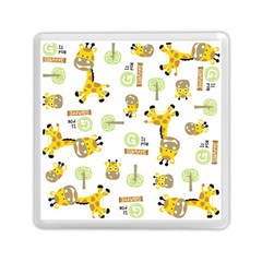 Vector-pattern-with-cute-giraffe-cartoon Memory Card Reader (square) by uniart180623