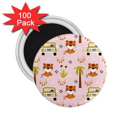 Cute-tiger-car-safari-seamless-pattern 2 25  Magnets (100 Pack)  by uniart180623