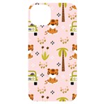Cute-tiger-car-safari-seamless-pattern iPhone 14 Plus Black UV Print Case Front