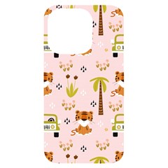 Cute-tiger-car-safari-seamless-pattern Iphone 14 Pro Black Uv Print Case