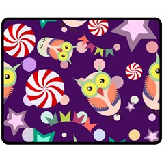 Owl-pattern-background Fleece Blanket (medium) by uniart180623