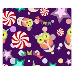 Owl-pattern-background Two Sides Premium Plush Fleece Blanket (small) by uniart180623