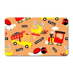 Seamless-pattern-cartoon-with-transportation-vehicles Magnet (rectangular) by uniart180623