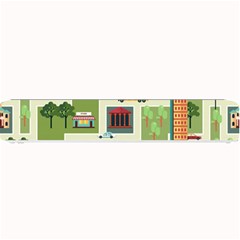 City-seamless-pattern Small Bar Mat by uniart180623