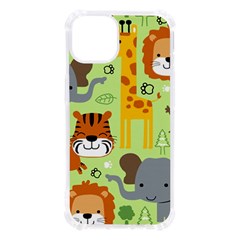 Seamless-pattern-vector-with-animals-wildlife-cartoon Iphone 13 Tpu Uv Print Case by uniart180623