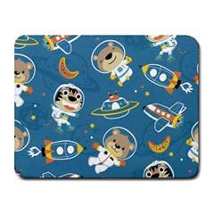 Seamless-pattern-funny-astronaut-outer-space-transportation Small Mousepad by uniart180623