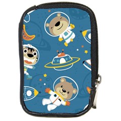 Seamless-pattern-funny-astronaut-outer-space-transportation Compact Camera Leather Case by uniart180623