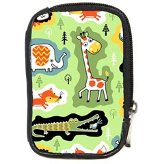 Seamless-pattern-with-wildlife-animals-cartoon Compact Camera Leather Case by uniart180623