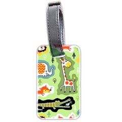 Seamless-pattern-with-wildlife-animals-cartoon Luggage Tag (two Sides)