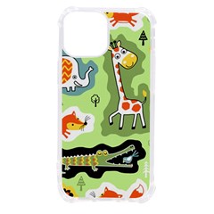 Seamless-pattern-with-wildlife-animals-cartoon Iphone 13 Mini Tpu Uv Print Case by uniart180623