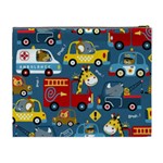 Seamless-pattern-vehicles-cartoon-with-funny-drivers Cosmetic Bag (XL) Back