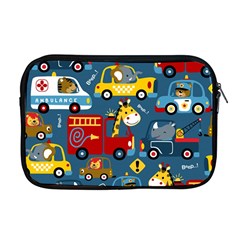 Seamless-pattern-vehicles-cartoon-with-funny-drivers Apple Macbook Pro 17  Zipper Case by uniart180623