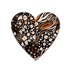 Trendy-mix-animal-skin-prints Heart Magnet by uniart180623