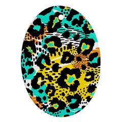Seamless-leopard-wild-pattern-animal-print Ornament (oval)