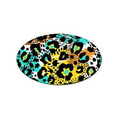 Seamless-leopard-wild-pattern-animal-print Sticker (oval) by uniart180623