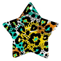 Seamless-leopard-wild-pattern-animal-print Star Ornament (Two Sides)