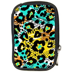 Seamless-leopard-wild-pattern-animal-print Compact Camera Leather Case