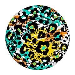 Seamless-leopard-wild-pattern-animal-print Round Filigree Ornament (Two Sides)
