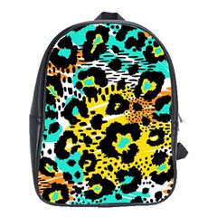Seamless-leopard-wild-pattern-animal-print School Bag (XL)