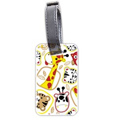 Vector-seamless-pattern-nice-animals-cartoon Luggage Tag (two Sides) by uniart180623