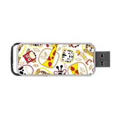 Vector-seamless-pattern-nice-animals-cartoon Portable Usb Flash (two Sides) by uniart180623