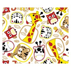 Vector-seamless-pattern-nice-animals-cartoon Two Sides Premium Plush Fleece Blanket (small) by uniart180623