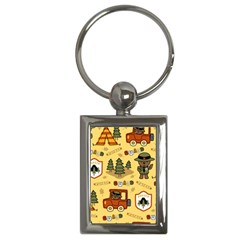 Seamless-pattern-funny-ranger-cartoon Key Chain (rectangle) by uniart180623