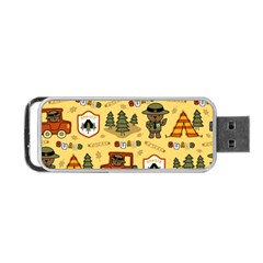 Seamless-pattern-funny-ranger-cartoon Portable Usb Flash (one Side) by uniart180623