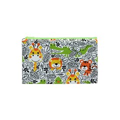Seamless-pattern-with-wildlife-cartoon Cosmetic Bag (xs) by uniart180623