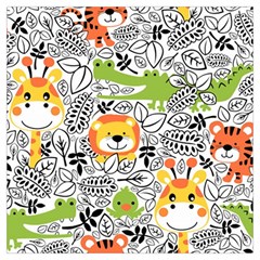 Seamless-pattern-with-wildlife-cartoon Lightweight Scarf  by uniart180623