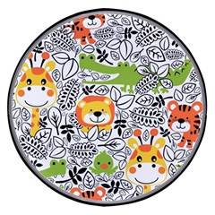 Seamless-pattern-with-wildlife-cartoon Wireless Fast Charger(black) by uniart180623