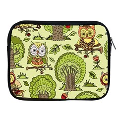 Seamless-pattern-with-trees-owls Apple Ipad 2/3/4 Zipper Cases by uniart180623