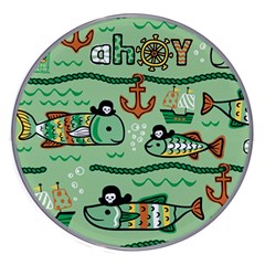 Seamless-pattern-fishes-pirates-cartoon Wireless Fast Charger(white) by uniart180623