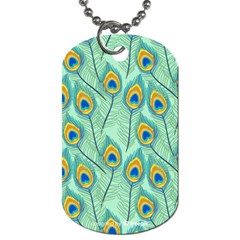 Lovely-peacock-feather-pattern-with-flat-design Dog Tag (two Sides)
