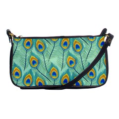 Lovely-peacock-feather-pattern-with-flat-design Shoulder Clutch Bag by uniart180623