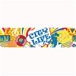 Colorful-city-life-horizontal-seamless-pattern-urban-city Large Bar Mat 32 x8.5  Bar Mat