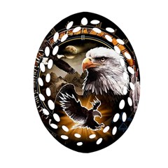 Eagle Dreamcatcher Art Bird Native American Oval Filigree Ornament (two Sides) by uniart180623