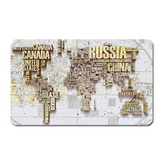 3d Typography World Map Magnet (rectangular) by uniart180623